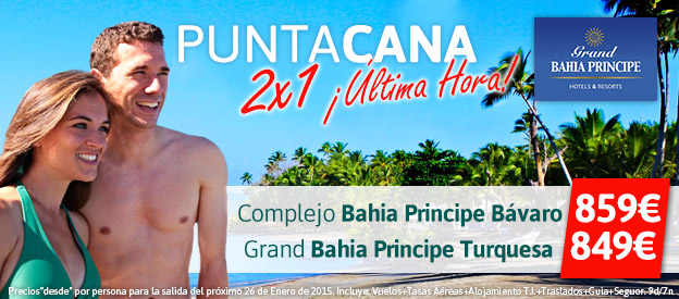 Oferta última hora 2 x en Punta Cana y hotel 5* Central de Vacaciones