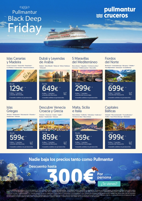 Black Friday, ofertas de viajes y vacaciones: Black Friday en cruceros