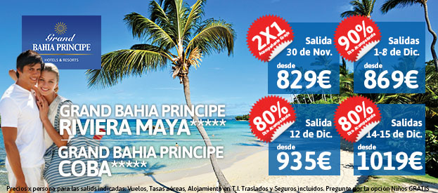 Ofertas Caribe Diciembre. Grandes descuentos en Bahia Principe: Ofertas al Caribe en diciembre con Bahía Príncipe