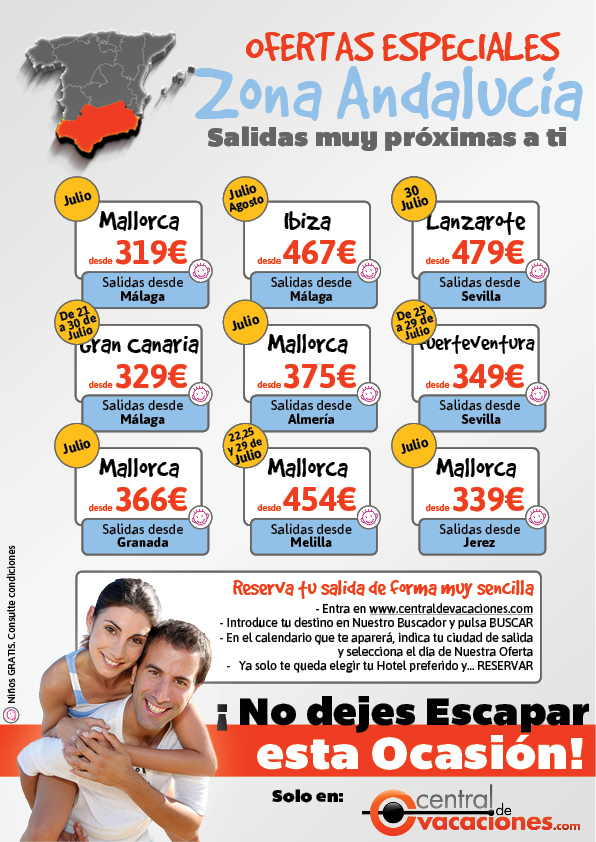 Oferta Islas Canarias y Baleares con salida desde su ciudad: Ofertas en la Zona Andalucia