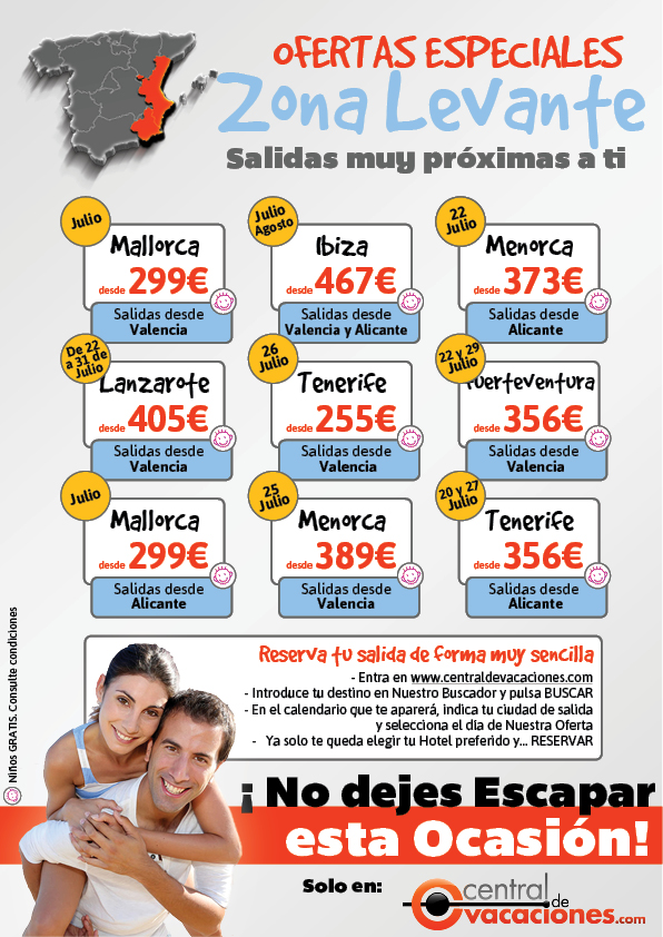 Oferta Islas Canarias y Baleares con salida desde su ciudad: Ofertas en la zona de Levante