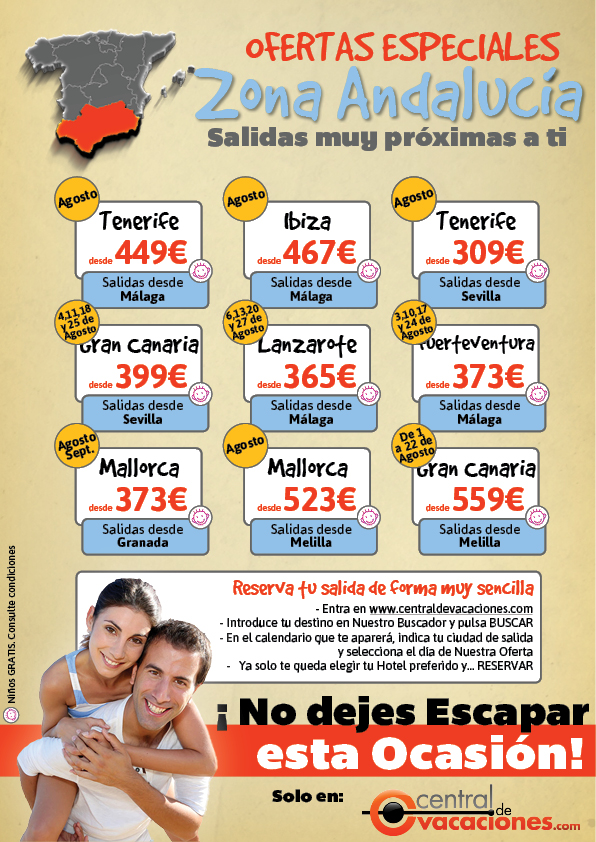 Ofertas Agosto Baleares y Canarias desde tu Ciudad: Ofertas espciales en la zona de Andalucia