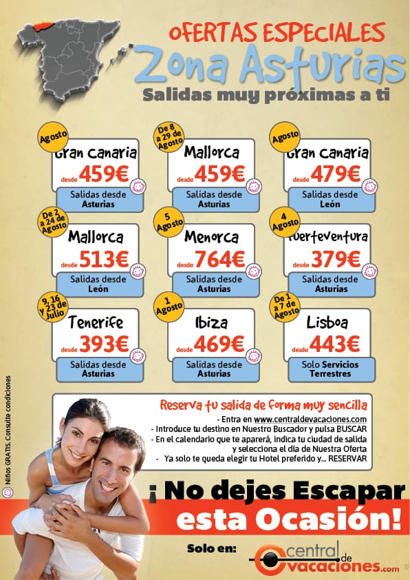 Ofertas Agosto Baleares y Canarias desde tu Ciudad: Ofertas especiales en la zona de Asturias