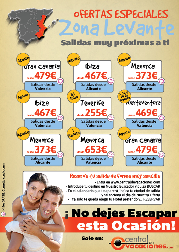 Ofertas Agosto Baleares y Canarias desde tu Ciudad: Ofertas especiales en la zona de Levante