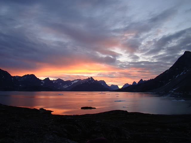 10 lugares en los que ver auroras boreales:4. Sur de Groenlandia